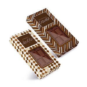 Caixa Tablete 200g Tons de Chocolate 14,5x7,5x3,2cm - 10 Unidades - Cromus -