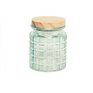 Pote de Vidro Quadriculado Verde com Tampa 280 mL - Cromus - 01 un - Rizzo