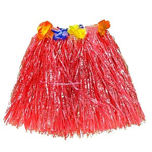 Saia Havaiana - Adereço de Carnaval  - Vermelho - 30cm -  ref:NYR 6950 - 01 unidade - Rizzo