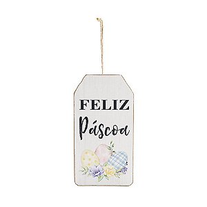 Enfeite para Pendurar TAG - Branco - 20cm - 01 unidade - Cromus Páscoa - Rizzo