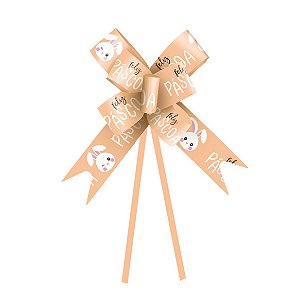 Laço Fácil - Feliz Páscoa Laranja - 10 Unidades - Cromus Páscoa - Rizzo