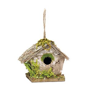 Enfeite para Pendurar Casinha Decorativa Rústica - Marrom/Verde - 1 unidade - Cromus Páscoa -
