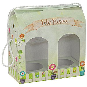 Caixa Lancheira Ovo 150g com 2 cavidades Bosque de Páscoa - 5 unidades - Decora Festas Ltda - Rizzo Balões