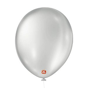 Balão de Festa Cintilante - Prateado - 25 Unidades - Balões São Roque - Rizzo