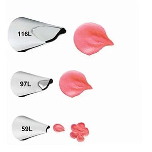 Kit de 3 Bicos para Confeitar Pétalas Para Canhotos - #59, #97 e #166 - 1 unidade - Wilton - Rizzo