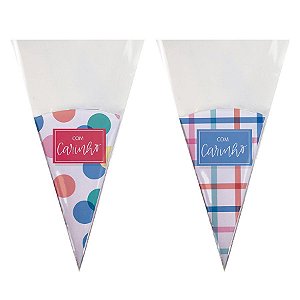 Cone de Festa - Coelhinhos - 1 unidade Pct. c/ 10 unds. - Cromus - Rizzo