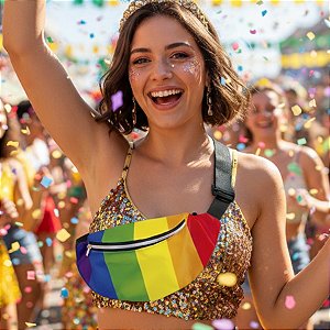 Acessório de Carnaval - Pochete - Arco-Íris - 01 unidade - Cromus -