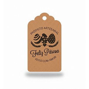Tag de Páscoa Artesanal - Kraft - 10 unidades - Massai - Rizzo