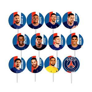 Pick Decorativo para Doce - Festa PSG - 12 Unidades - Piffer - Rizzo