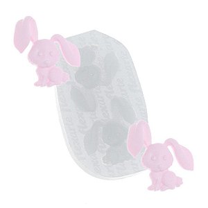 Molde de Silicone para Fins Alimentícios Coelho Sentado - Ref 733 - 1 unidade - Flexarte - Rizzo
