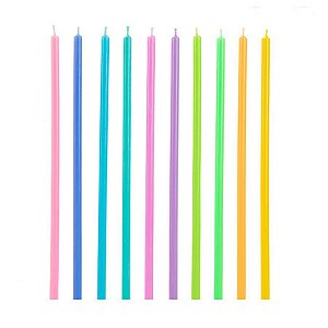 Vela Palito Gigante Colorida Arco-íris 15 cm - 1 unidade Pct. c/ 10 unidades - Rizzo