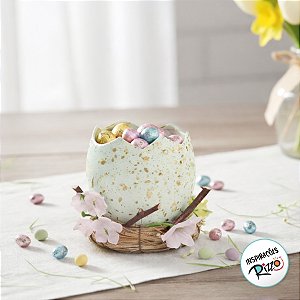 Ovo Decorado Quebrado Pequeno - Verde - 1 unidade - Cromus - Rizzo