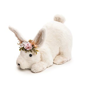 Coelho Abaixado com Flores na Cabeça - 1 unidade - Cromus - Rizzo