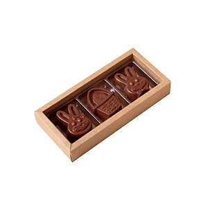 Caixa Trio para Doces de Páscoa Kraft - 5 unidades - Crystal - Rizzo