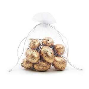 Saco de Ovos de Cordorna de Páscoa - Dourado e Marrom - 1 unidade Pct. c/ 9 unds. - Cromus - Rizzo