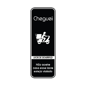 Adesivo Lacre de Segurança "Cheguei" - Preto - 1 unidade Pct. c/ 50 unds. - Stickr - Rizzo