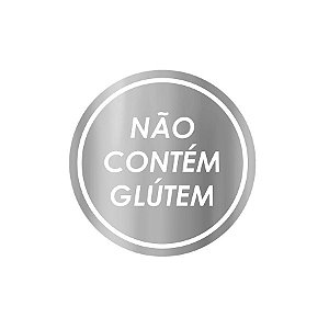 Adesivo "Não Contém Glúten" - Hot Stamping - Prata - 1 unidade Pct. c/ 50 unds. - Stickr - Rizzo