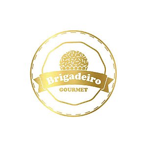 Adesivo "Brigadeiro Gourmet" - Hot Stamping - Dourado - 1 unidade Pct. c/ 50 unds. - Stickr - Rizzo