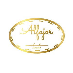 Adesivo "Alfajor com Validade" - Hot Stamping - Dourado - 1 unidade Pct. c/ 100 unds. - Stickr - Rizzo