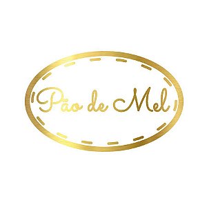 Adesivo "Pão de Mel" - Hot Stamping - Dourado - 1 unidade Pct. c/ 100 unds. - Stickr - Rizzo