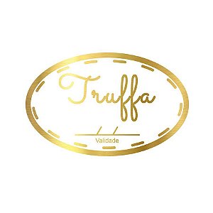 Adesivo "Truffa com Validade" - Hot Stamping - Dourado - 1 unidade Pct. c/ 100 unds. - Stickr - Rizzo