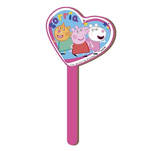 Pick Decorativo MDF Turma Peppa Pig - 1 Unidade - Festcolor - Rizzo.