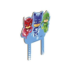 Topo para Bolos de Festa em MDF - PJ Masks - 1 unidade - Festcolor - Rizzo