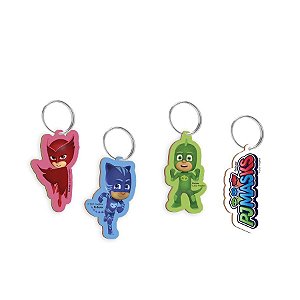 Chaveiros em MDF - PJ Masks - 1 unidade Pct. c/ 4 unds. - Festcolor - Rizzo