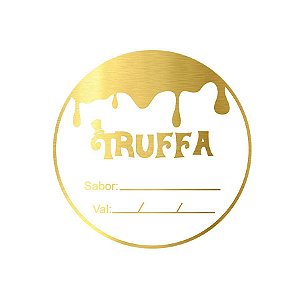 Adesivo "Truffa Wonka" com Validade - Ref. 2008 - Hot Stamping - Dourado - 1 unidade Pct. c/ 50 unds. - Stickr - Rizzo