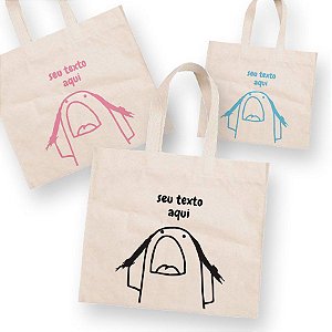Sacola de Algodão Cru 45x45cm para Presente Personalizado Flork Meme - Desespero - 01 unidade - Rizzo
