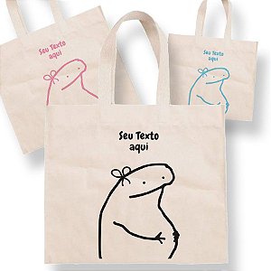 Sacola de Algodão Cru 30x40cm para Presente Personalizado Flork Meme - Barrigudo - 01 unidade - Rizzo