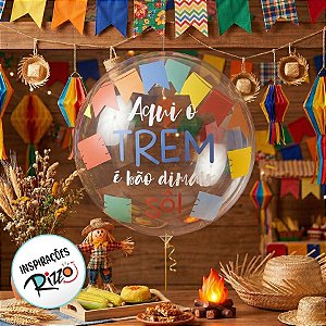 Balão Bolha Arraiá - 1 Unidade - 50cm (20'') - Cromus - Rizzo Balões