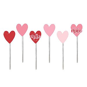 Pick Decorativo para Doces - Dia das Mães Sortidos - 12 unidades - Cromus - Rizzo