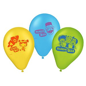 Balão Latex Redondo 9 Pol. Mundo Bita 2 - 25 Unidades - Regina Festas - Rizzo Balões