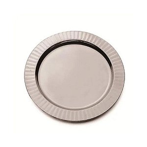 Prato de Mesa Descartável de Luxo Prata 18cm - 6 Unidades - Cromus - Rizzo Balões
