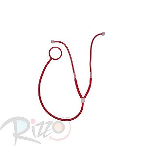 Adereço de Carnaval - Estetoscópio Plástico - Vermelho - NYR6474 - 01 unidade - Rizzo