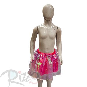Saia Infantil Cetim - Pink com Tule Furta cor - Mod:580 - 01 unidade - Rizzo