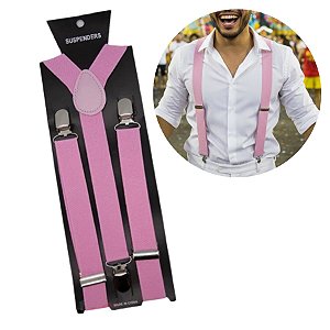 Adereço de Carnaval - Suspensório - Rosa Claro - Mod:6975 - 01 unidade - Rizzo