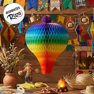 Balão Carrapeta 24 Cm - Enfeite Papel de Seda - Colmeia - 1 Unidade - Girotoy - Rizzo