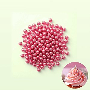 Mini Confeito - Pérolas Rosa P  - 60 gramas - Abelha Confeiteira - Rizzo