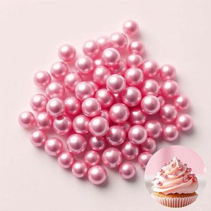 Mini Confeito - Pérolas Rosa G - 60 gramas - Abelha Confeiteira - Rizzo