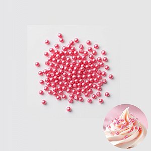Mini Confeito - Pérolas Rosa Mini - 40 gramas - Abelha Confeiteira - Rizzo