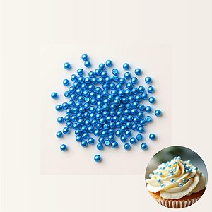 Mini Confeito - Pérolas Azul Mini - 40 gramas - Abelha Confeiteira - Rizzo