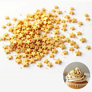 Mini Confeito - Estrela Dourada - 15 gramas - Abelha Confeiteira - Rizzo