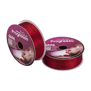 Fita de Cetim "Arraiá Bom Di Mais" - Cor 264 - Vermelho - 22 mm x 10 m - 1 unidade - Fitas Progresso