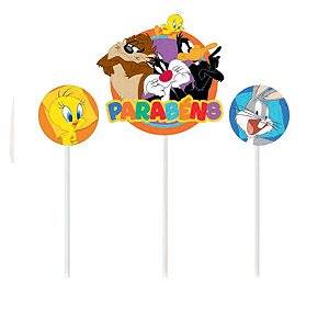 Kit Topo de Bolo Looney Tunes - 1 Unidade - Cromus - Rizzo