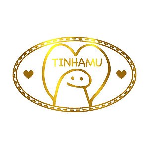 Adesivo Flork - "Tinhamu" - Ref.2082 - Dourado - 100 unidades - Stickr - Rizzo Balões