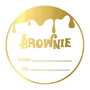 Adesivo - "Brownie Wonka" - Ref. 2007 - Dourado - 50 unidades - Stickr - Rizzo Balões