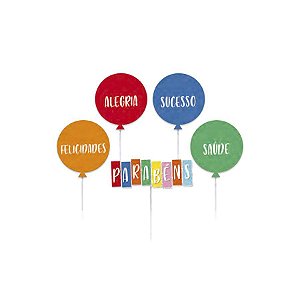 Pick Decorativo para Doces - Dia de Festa - 12 Unidades - Cromus - Rizzo