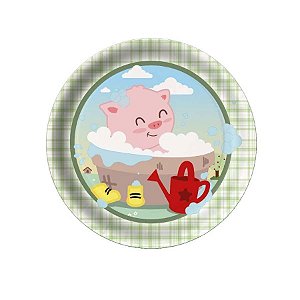Prato Redondo Festa Fazendinha - 8 Unidades - Festcolor - Rizzo